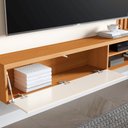 Ver imagem 3 de Home Supenso Tv 70 Pol Ripado Sala Estar Off White Nature