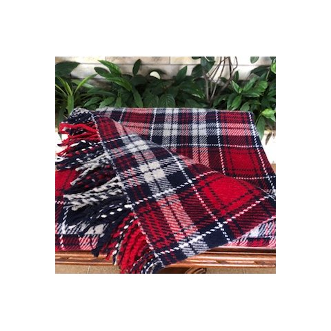 Manta Parahyba Super Luxo - Casal - Vermelho/cinza/marinho