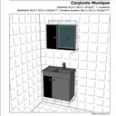 Ver imagem 4 de Gabinete para Banheiro com Cuba e Espelheira Munique Preto/Fosco/Ripado