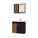 Ver imagem 3 de Gabinete para Banheiro com Cuba e Espelheira Munique Preto/Fosco/Ripado