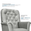Ver imagem 5 de Poltrona de Amamentação com Balanço Pés Canoa e Puff Veludo Agatha Cinza