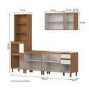 Ver imagem 4 de Cozinha Completa Venaly 12 Portas 2 Gavetas com Vidro Reflecta CEC301 Cinamomo/Off White - Henn