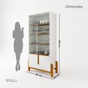 Ver imagem 4 de Cristaleira 2 Portas de Vidro Lizz Casa D Branco/Cedro