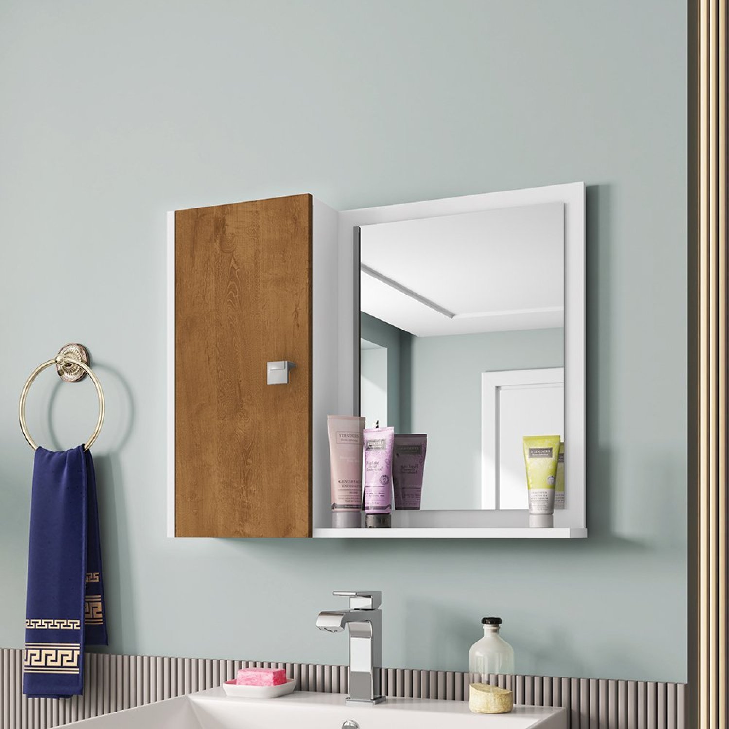 Espelheira para Banheiro 1 Porta Gênova Móveis Bechara
