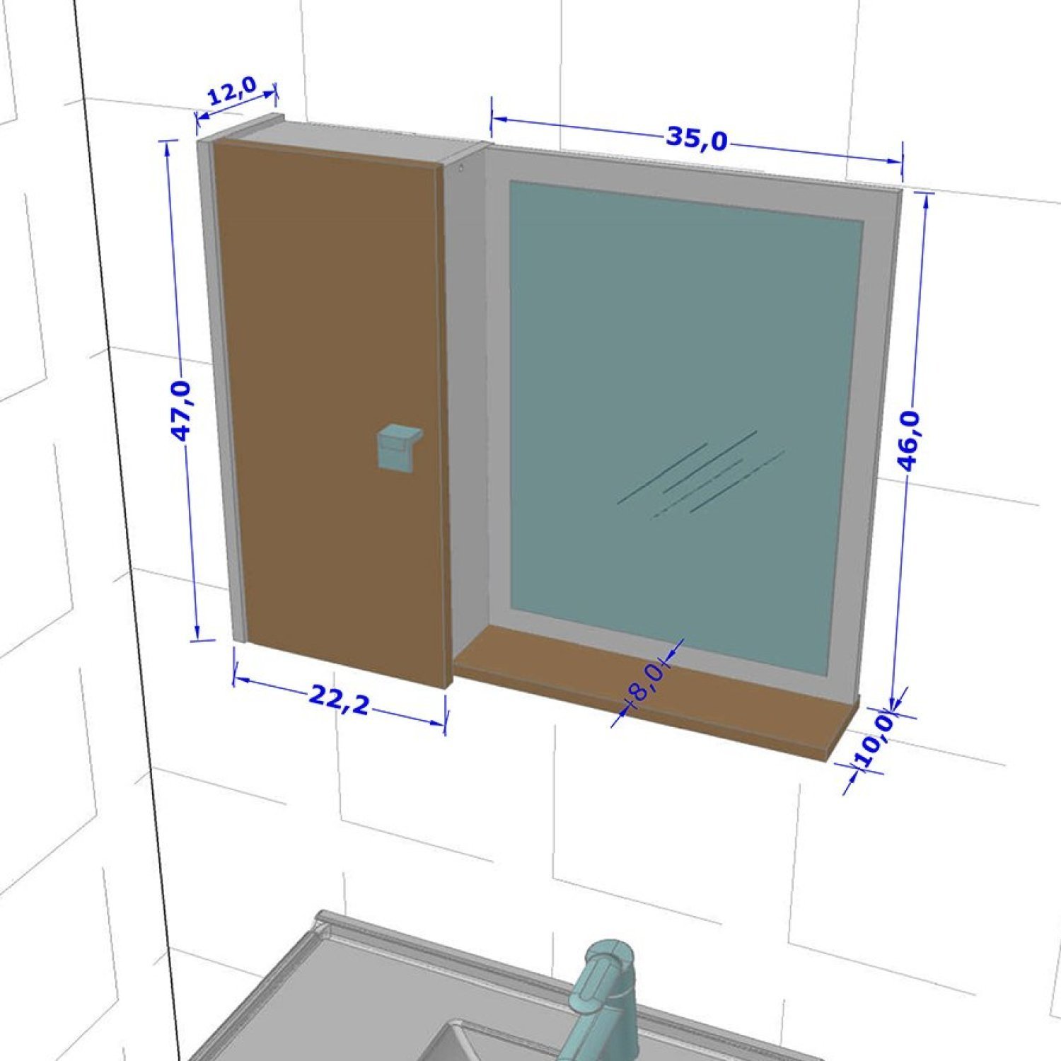 Espelheira para Banheiro 1 Porta Gênova  - 4