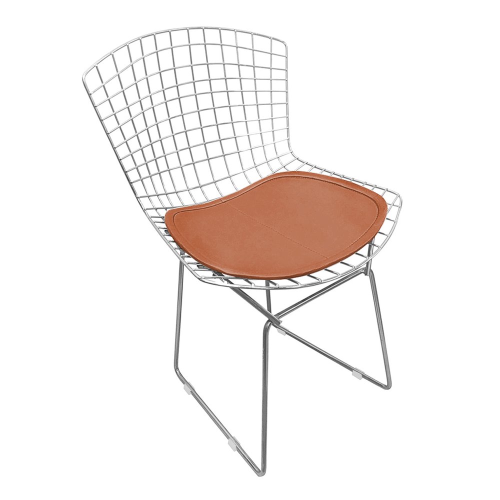 Cadeira Bertoia Cromada com Assento Sintético Cobre - 1