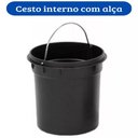 Ver imagem 3 de Lixeira em Inox 12 Litros Cesto de Lixo Tampa Pedal Luxo Banheiro Cozinha Escritório