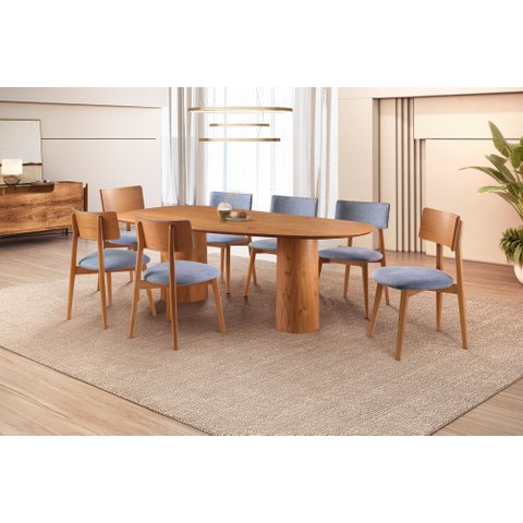 Sala de Jantar Moderna 8 Cadeiras - Sage - Requinte Salas
