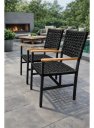 Ver imagem 2 de Kit 2 Cadeira Jardim Alumínio Corda Náutica Premium Externo Piracicaba Parque Hotel Praia Preto