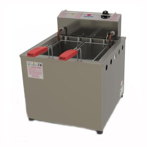 Fritadeira Fritador Tacho Fritura Batata Elétrica 18 Lts Mesa Pr-100 e Progás 220 V 220v