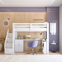 Ver imagem 1 de Cama Alta Beliche Infantil/Juvenil Star Plus Office Multifuncional Casatema MadeiraOriginals Branco