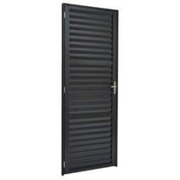 Porta de Alumínio Preto Veneziana Fit Direita - 210x70 - 4