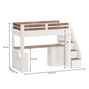 Ver imagem 4 de Cama Alta Beliche Infantil/Juvenil Star Plus Office Multifuncional Casatema MadeiraOriginals Branco/Montana