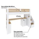 Ver mais imagens de Cama Alta Beliche Infantil/Juvenil Star Plus Office Multifuncional Casatema MadeiraOriginals Branco/Montana