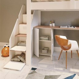 Cama Alta Infantil/Juvenil Star Plus Office Multifuncional Casatema - 9