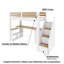 Ver imagem 6 de Cama Alta Beliche Infantil/Juvenil Star Plus Office Multifuncional Casatema MadeiraOriginals Branco/Montana