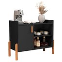Ver imagem 1 de Aparador Luxor Armário Multiuso 2 Portas MDF MDP 79cm Preto Sal Movelaria