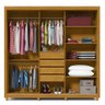 Guarda Roupa Casal com Espelho 3 Portas Pés Royale Ripado 100% MDF - 14