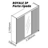 Guarda Roupa Casal com Espelho 3 Portas Pés Royale Ripado 100% MDF - 11