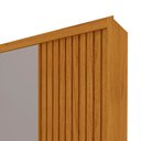 Ver imagem 5 de Guarda Roupa Casal com Espelho 3 Portas Pés Royale Ripado 100% MDF Marrom/Marrome