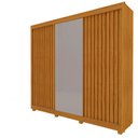 Ver imagem 3 de Guarda Roupa Casal com Espelho 3 Portas Pés Royale Ripado 100% MDF Marrom/Marrome