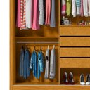 Ver imagem 4 de Guarda Roupa Casal com Espelho 3 Portas Pés Royale Ripado 100% MDF Marrom/Marrome