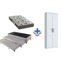Ver imagem 1 de Cama Box Solteiro c/ 2 Aux + Armário Multiuso Margarida Branco