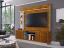 Ver imagem 1 de Estante para TV e Home Theater Ripado para TV até 65 Polegadas com LED 201CMX187CM 2 Portas LED Embutido Atlanta Marrom