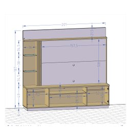 Estante Home para TV até 65 Polegadas 2 Portas LED Embutido Atlanta - 4