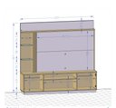 Ver imagem 4 de Estante para TV e Home Theater Ripado para TV até 65 Polegadas com LED 201CMX187CM 2 Portas LED Embutido Atlanta Marrom