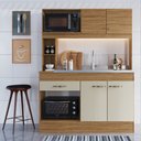 Ver imagem 1 de Cozinha 4 Portas 1 Gaveta Zeta Bege/Marromle/Cristalo