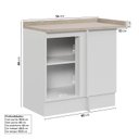Ver imagem 3 de Balcão Canto Reto Planejado 1 Porta com Tampo Marselha CabeCasa MadeiraOriginals Branco
