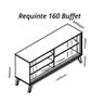 Buffet Aparador 4 Portas com LED 160cm Pés Madeira 100% MDF - 4
