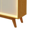 Ver mais imagens de Buffet Aparador 4 Portas com LED 160cm Pés Madeira 100% MDF Marrom/Marrome/Off White