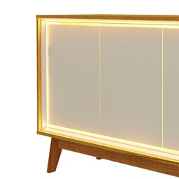 Buffet Aparador 4 Portas com LED 160cm Pés Madeira 100% MDF - 8