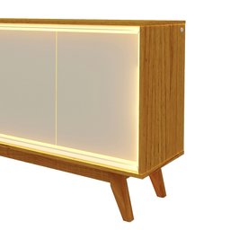 Buffet Aparador 4 Portas com LED 160cm Pés Madeira 100% MDF - 9