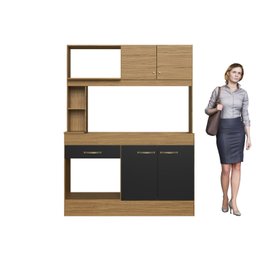 Cozinha Compacta 4 Portas 1 Gaveta 2 Nichos para Forno Zeta  - 6