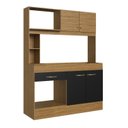 Ver imagem 2 de Cozinha Compacta 4 Portas 1 Gaveta 2 Nichos para Forno Zeta Preto/Marromle
