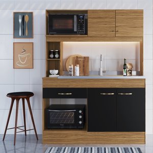 Cozinha Compacta 4 Portas 1 Gaveta 2 Nichos para Forno Zeta 