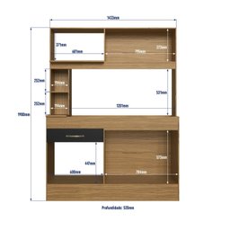 Cozinha Compacta 4 Portas 1 Gaveta 2 Nichos para Forno Zeta  - 3