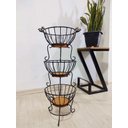 Ver imagem 2 de Fruteira 3 andares ferro madeira oval/redonda artesanal rústica