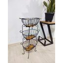 Ver imagem 7 de Fruteira 3 andares ferro madeira oval/redonda artesanal rústica