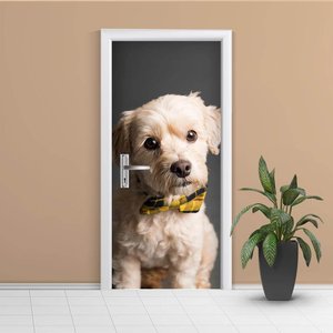 Adesivo de Porta Cachorro 4 Arte Destaque M - 0,83 X 2,13 Metros