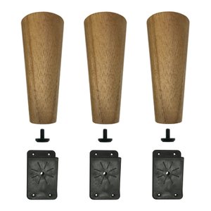 Kit 3 Pés De 35 Cm Cônico Retrô Para Móveis Pé Palito