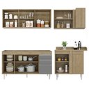 Ver imagem 6 de Armário de Cozinha Modulado de Canto Esquerdo 4 Peças Cp49 Balcão sem Tampo Castanho/cinza - Lumil L