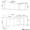 Ver imagem 4 de Armário de Cozinha Modulado de Canto Esquerdo 4 Peças Cp49 Balcão sem Tampo Castanho/cinza - Lumil L