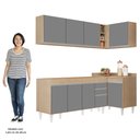 Ver imagem 5 de Armário de Cozinha Modulado de Canto Esquerdo 4 Peças Cp49 Balcão sem Tampo Castanho/cinza - Lumil L