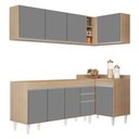 Ver imagem 1 de Armário de Cozinha Modulado de Canto Esquerdo 4 Peças Cp49 Balcão sem Tampo Castanho/cinza - Lumil L