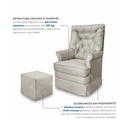 Ver imagem 4 de Poltrona de Amamentação com Balanço e Puff Suede Bege Alana