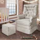 Ver imagem 1 de Poltrona para Amamentação Suede Balanço e Puff Alana